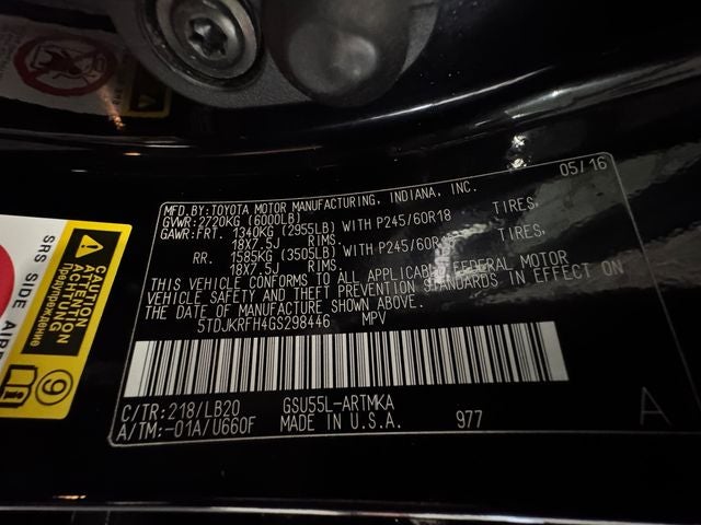 2016 Toyota Highlander XLE V6