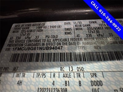 2022 Ford Escape SE 1.5 liter EcoBoost AWD