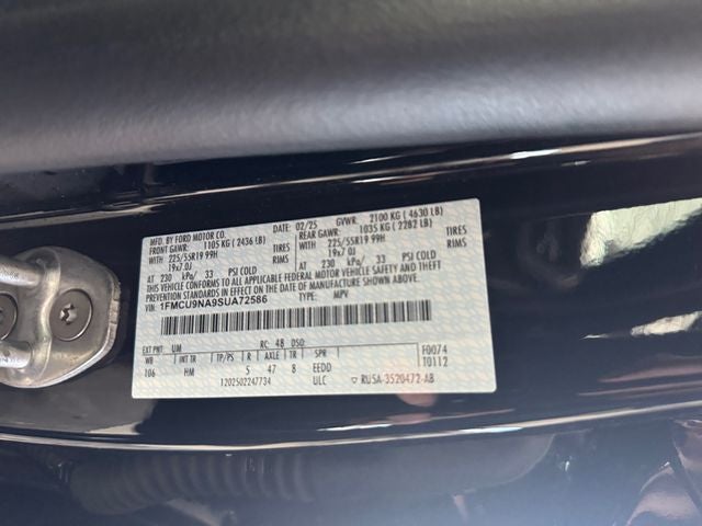 2025 Ford Escape ST-Line Select 2.0 Liter I4 EcoBoost Turbocharged AWD