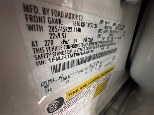 2022 Ford Expedition Max Platinum 3.5 Liter V6 EcoBoost Turbocharged 4WD