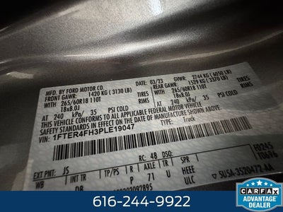 2023 Ford Ranger Lariat 2.3 Liter EcoBoost Turbocharged Crew Cab 4WD