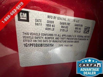 2011 Chevrolet Cruze LT w/1LT