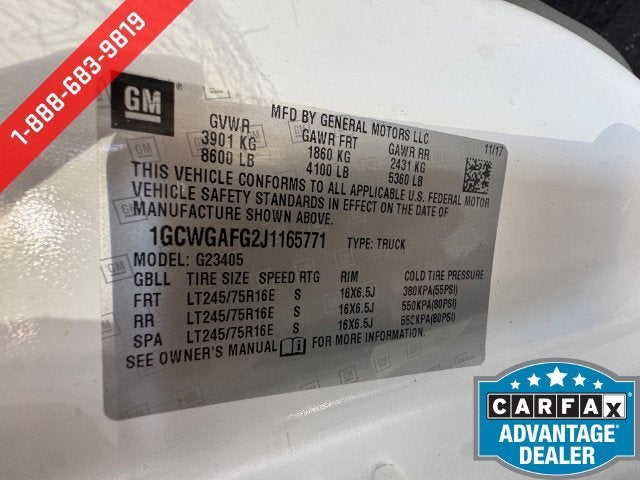 2018 Chevrolet Express Cargo 2500 Work Van
