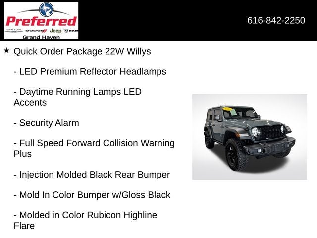 2025 Jeep Wrangler Willys 2.0 Liter 2D Automatic 4WD