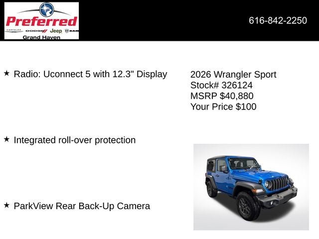 2026 Jeep Wrangler WRANGLER 2-DOOR SPORT
