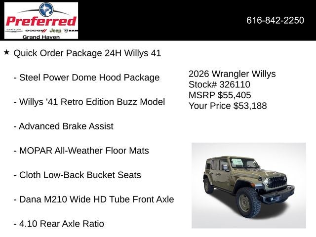 2026 Jeep Wrangler WRANGLER 4-DOOR WILLYS '41