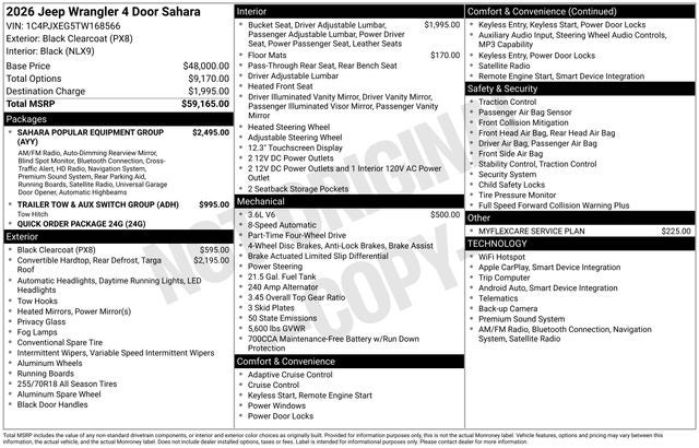 2026 Jeep Wrangler WRANGLER 4-DOOR SAHARA