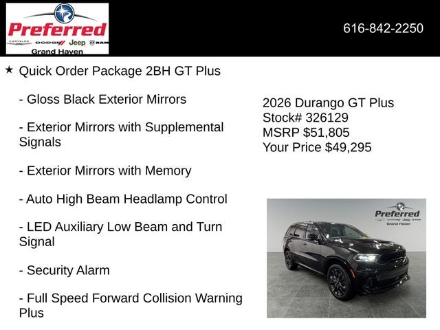 2026 Dodge Durango DURANGO GT PLUS AWD