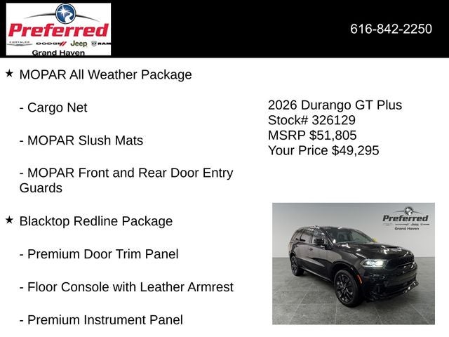 2026 Dodge Durango DURANGO GT PLUS AWD