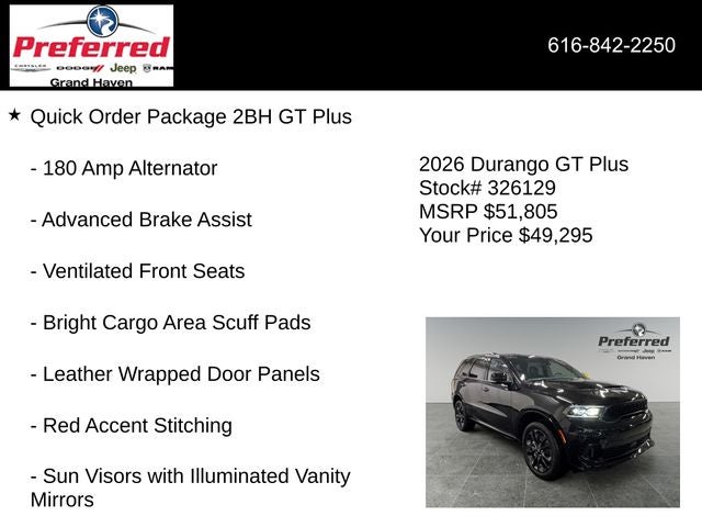 2026 Dodge Durango DURANGO GT PLUS AWD