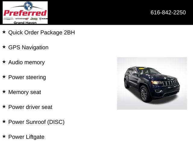 2018 Jeep Grand Cherokee Limited 3.6 Liter V6 4WD