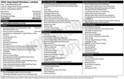 2023 Jeep Grand Cherokee L Limited 3.6 Liter V6 4WD