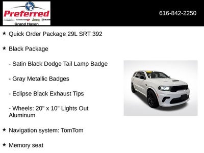 2024 Dodge Durango SRT 392 6.4 Liter V8 AWD 3rd Row Seating
