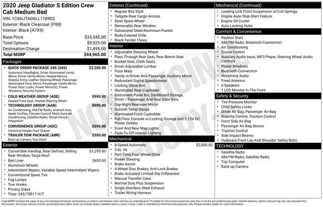 2020 Jeep Gladiator Sport S 4x4
