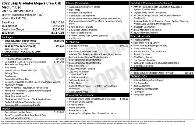 2022 Jeep Gladiator Mojave 4x4