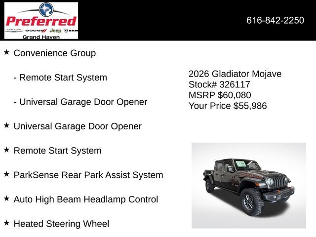 2026 Jeep Gladiator GLADIATOR MOJAVE 4X4