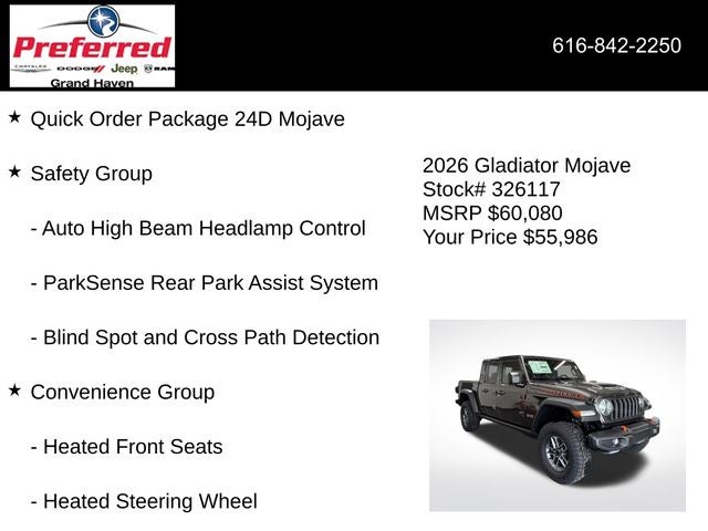 2026 Jeep Gladiator GLADIATOR MOJAVE 4X4