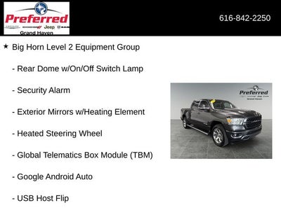 2022 RAM 1500 Big Horn Crew Cab 4x4 5'7' Box