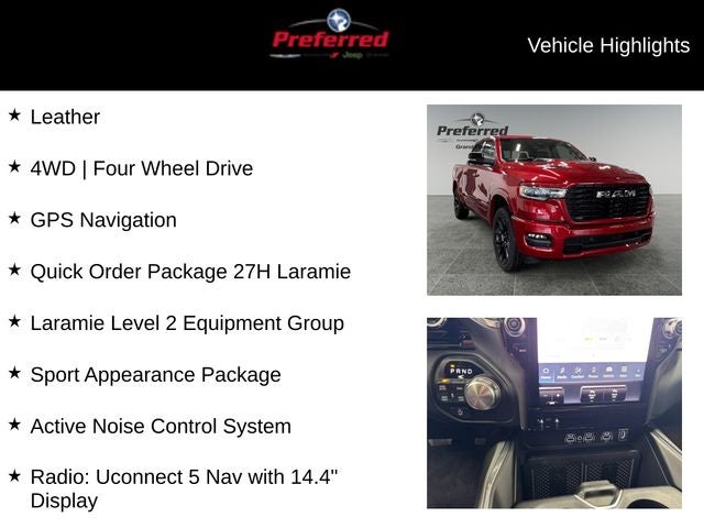 2026 RAM Ram 1500 RAM 1500 LARAMIE CREW CAB 4X4 5'7' BOX