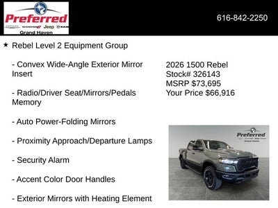 2026 RAM Ram 1500 RAM 1500 REBEL CREW CAB 4X4 5'7' BOX