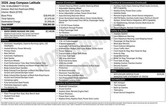 2026 Jeep Compass COMPASS LATITUDE ALTITUDE 4X4