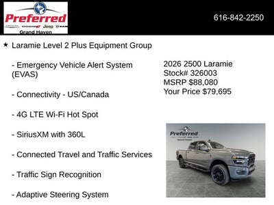 2026 RAM Ram 2500 RAM 2500 LARAMIE CREW CAB 4X4 6'4' BOX