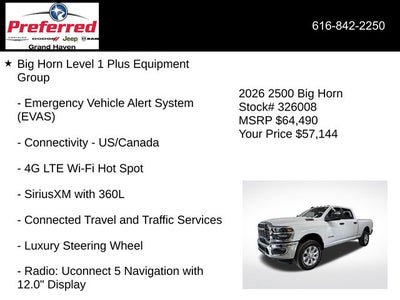 2026 RAM Ram 2500 RAM 2500 BIG HORN CREW CAB 4X4 6'4' BOX