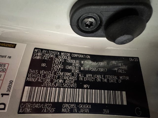 2020 Toyota 4Runner SR5 Premium 4.0 Liter V6 4WD