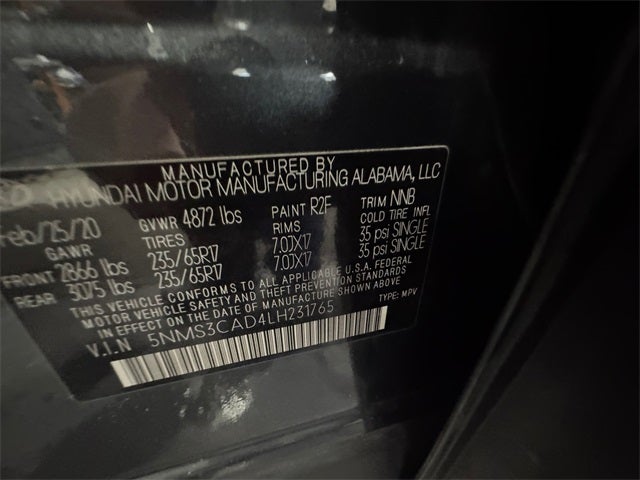 2020 Hyundai Santa Fe SEL 2.4 Liter AWD