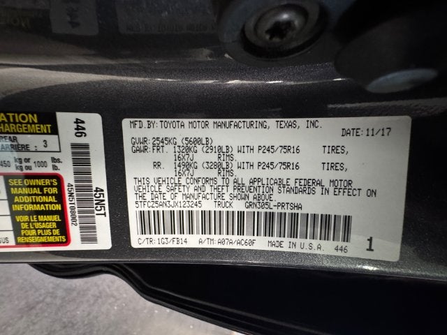 2018 Toyota Tacoma SR 3.5L V6 4D Double Cab 4WD