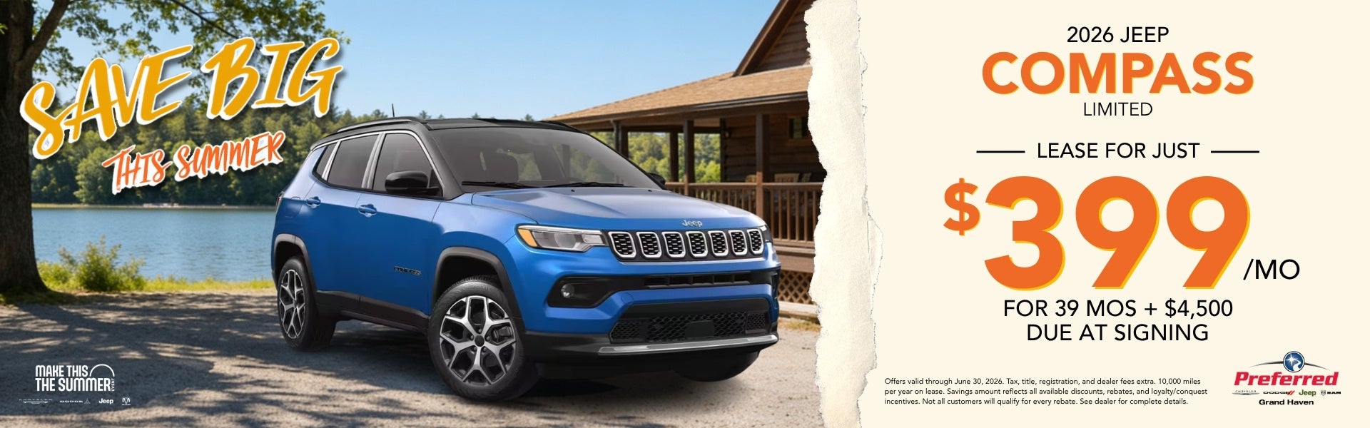 2026 Jeep Compass Limited $399 